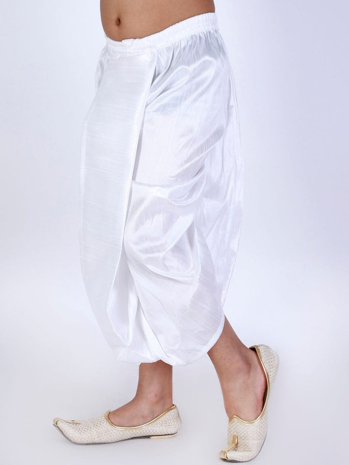 VASTRAMAY Boys White Solid Dhoti Pants - qivii