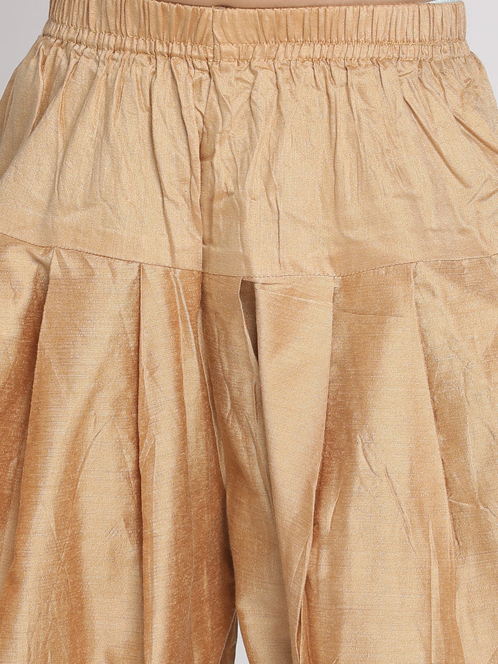 VASTRAMAY Boys Maroon Indo Western Jacquard Sherwani and Dhoti Pant Set - qivii