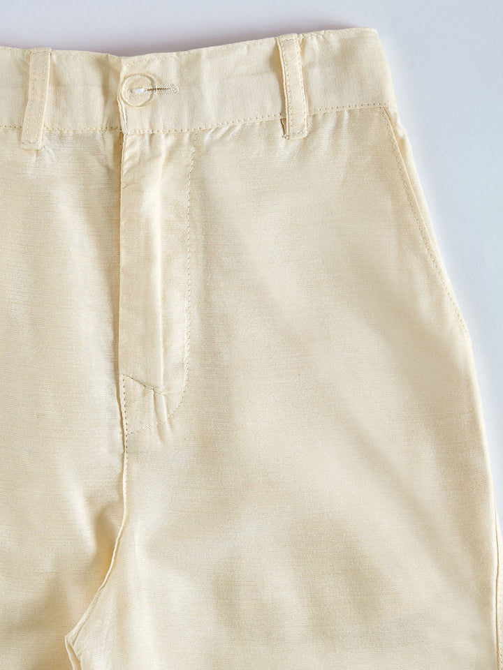 VASTRAMAY Boys' Cream Sherwani Set - qivii