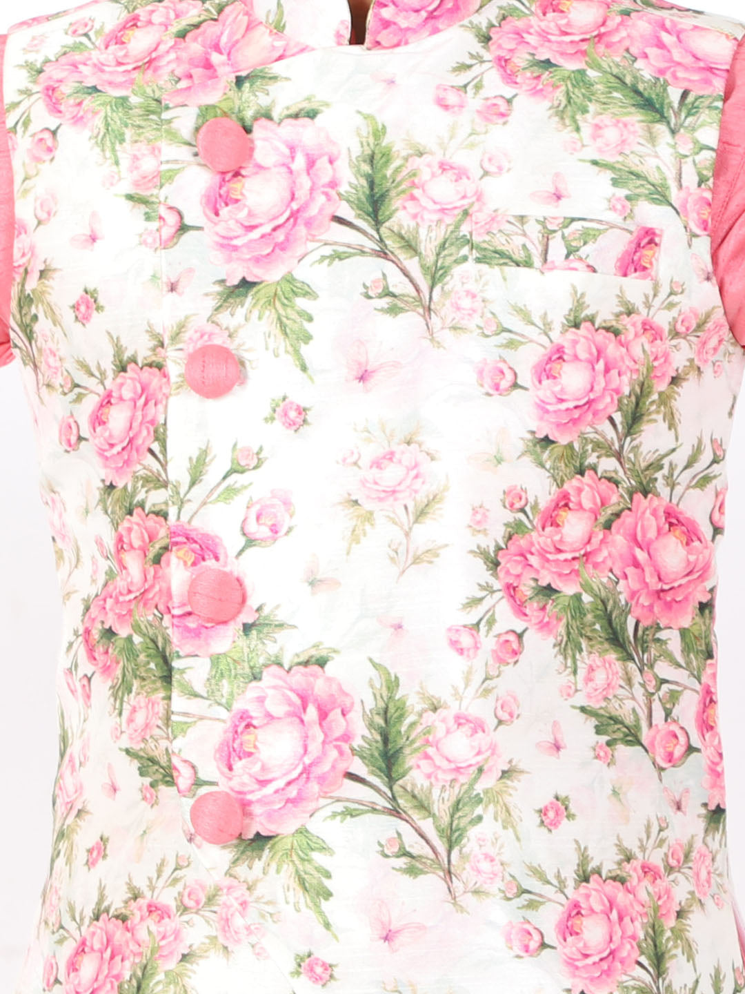 VASTRAMAY Boys Multicolor-Base-Cream Nehru Jacket - qivii