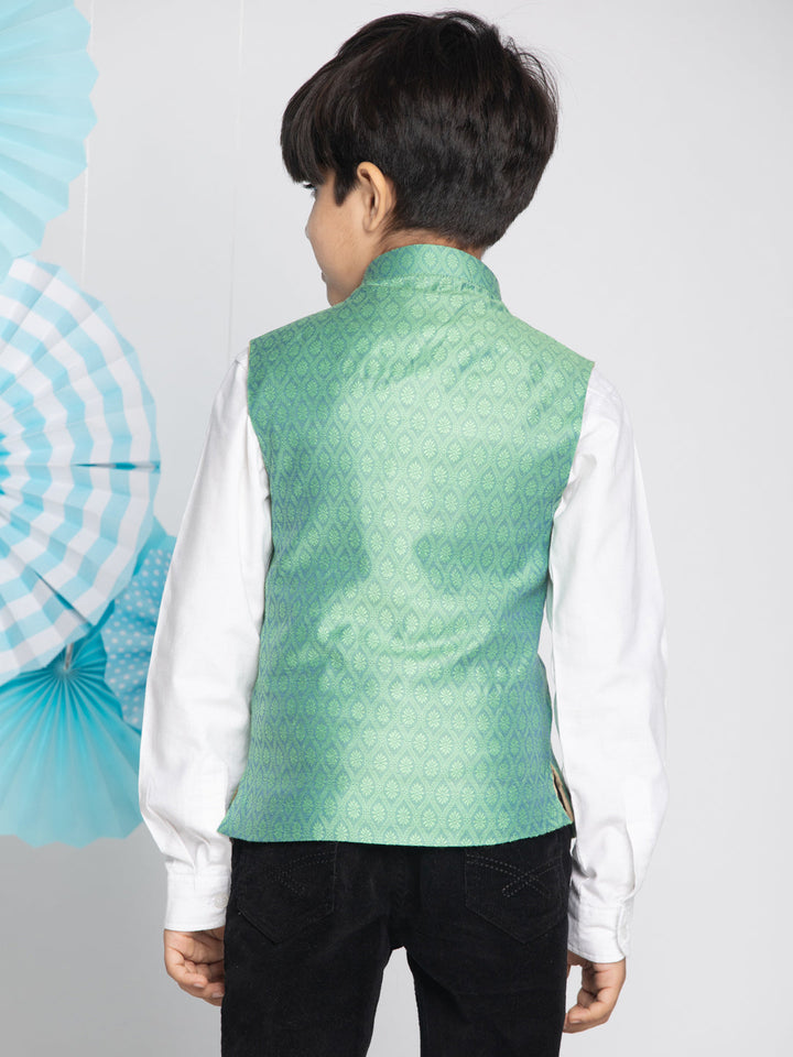 Vastramay Boys Green Nehru Jacket - qivii