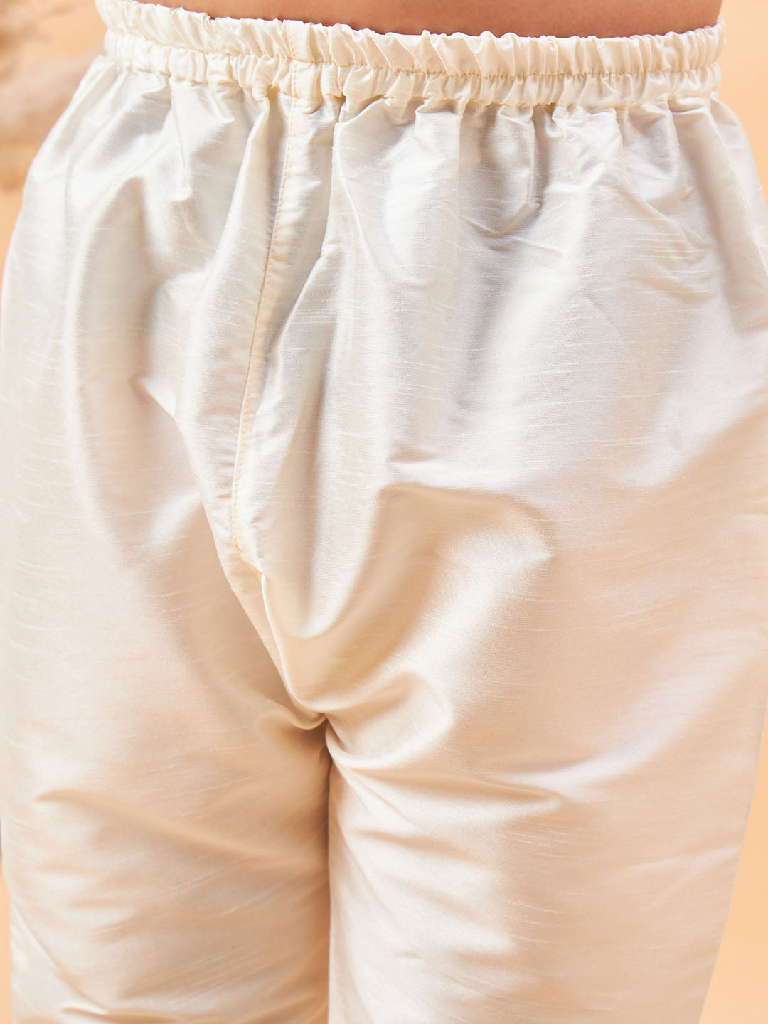 VASTRAMAY Boy's Lavender Woven Jacket With Cream Kurta and Pyjama Set - qivii