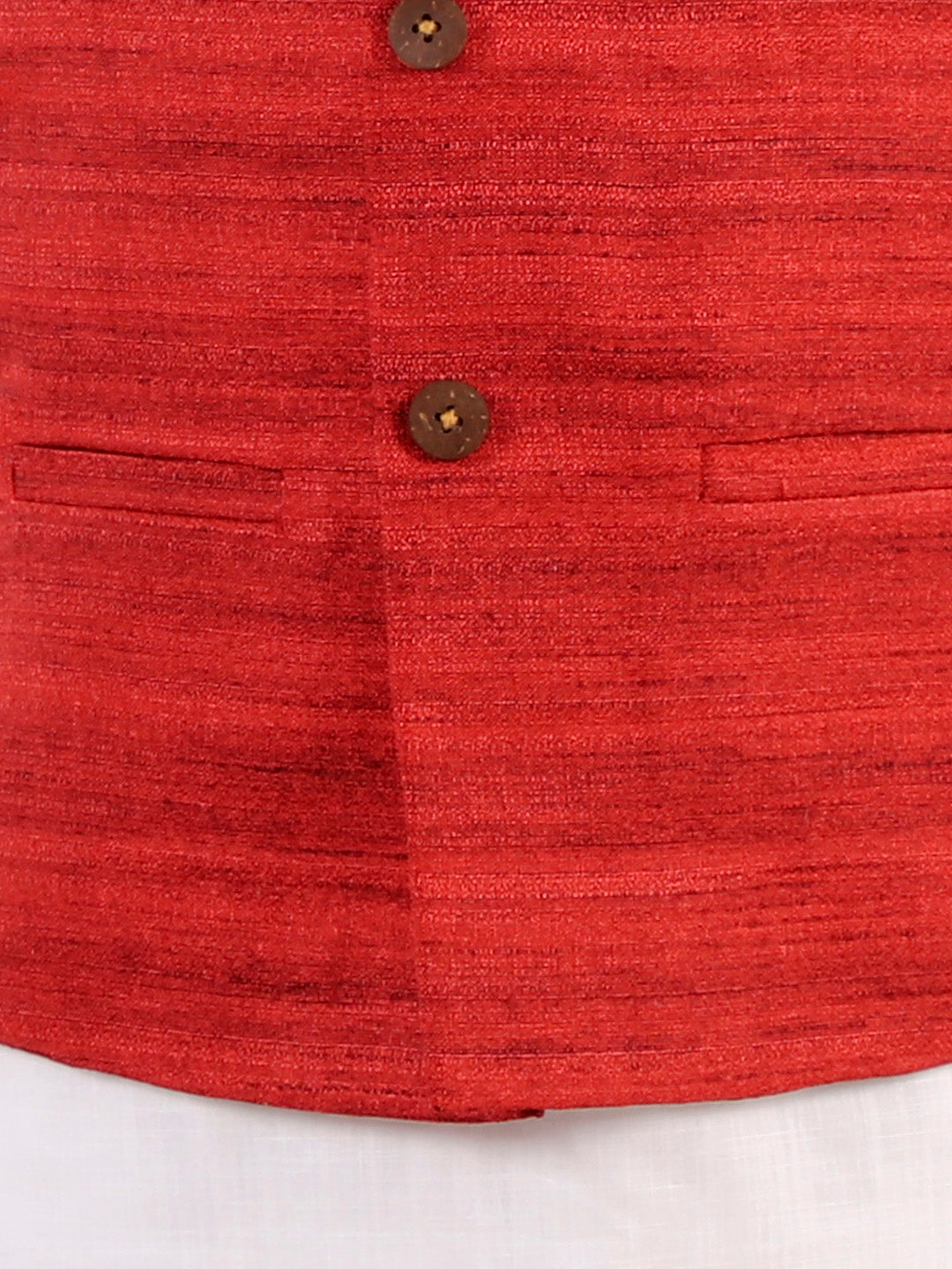 Vastramay Boys' Maroon And White Jacket, Kurta and Pyjama Set - qivii