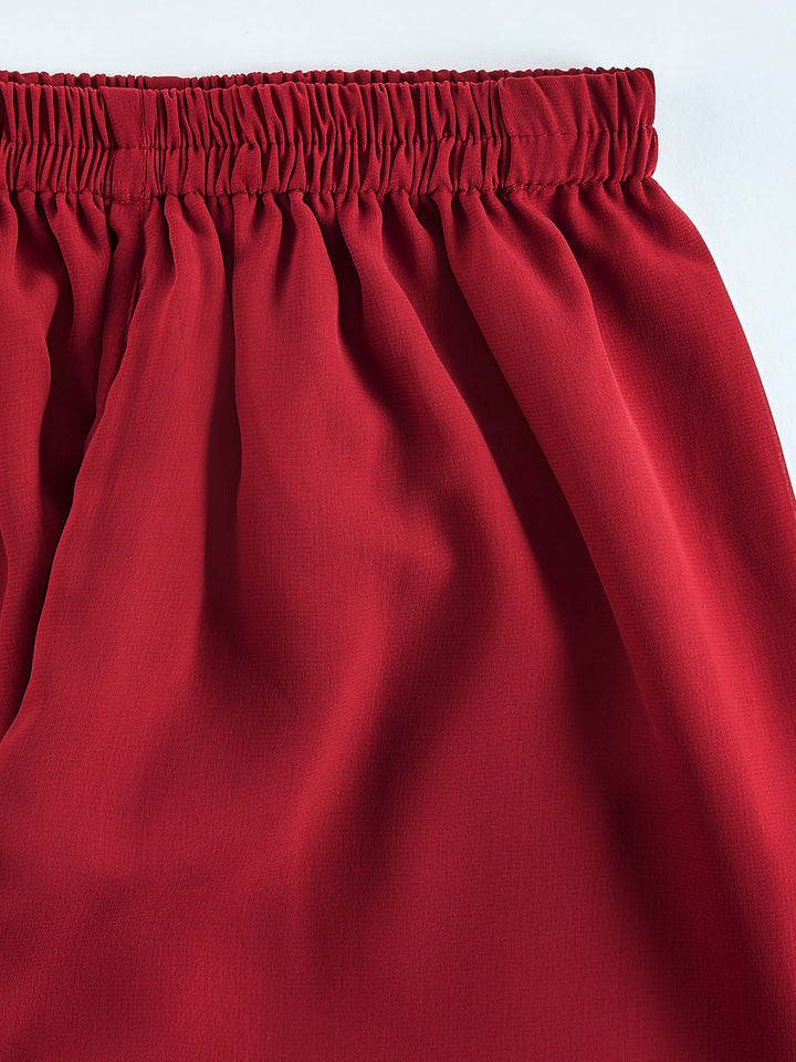 VASTRAMAY Boys' Maroon Jacket,Kurta And Pyjama Set. - qivii