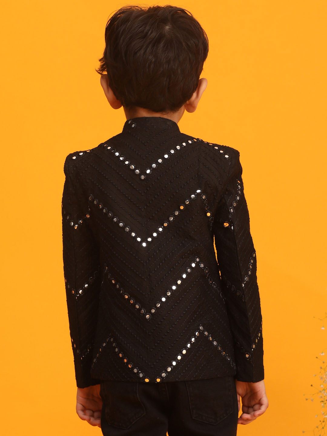 VASTRAMAY Boys' Black Jodhpuri - qivii