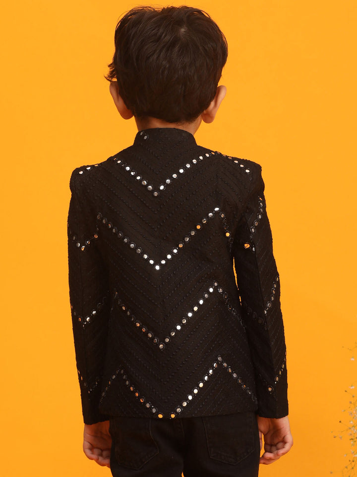 VASTRAMAY Boys' Black Jodhpuri - qivii