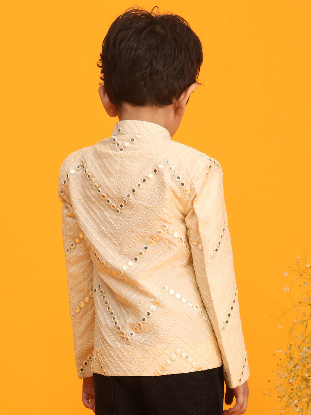 VASTRAMAY Boys' Cream Jodhpuri - qivii