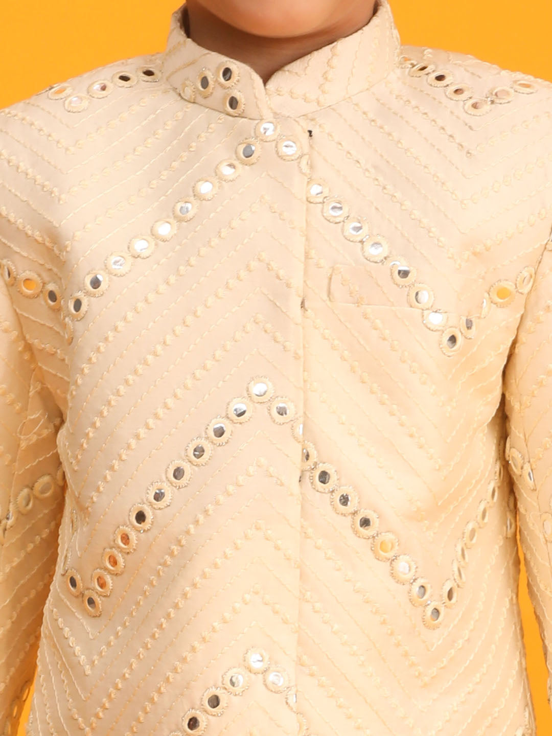 VASTRAMAY Boys' Cream Jodhpuri - qivii