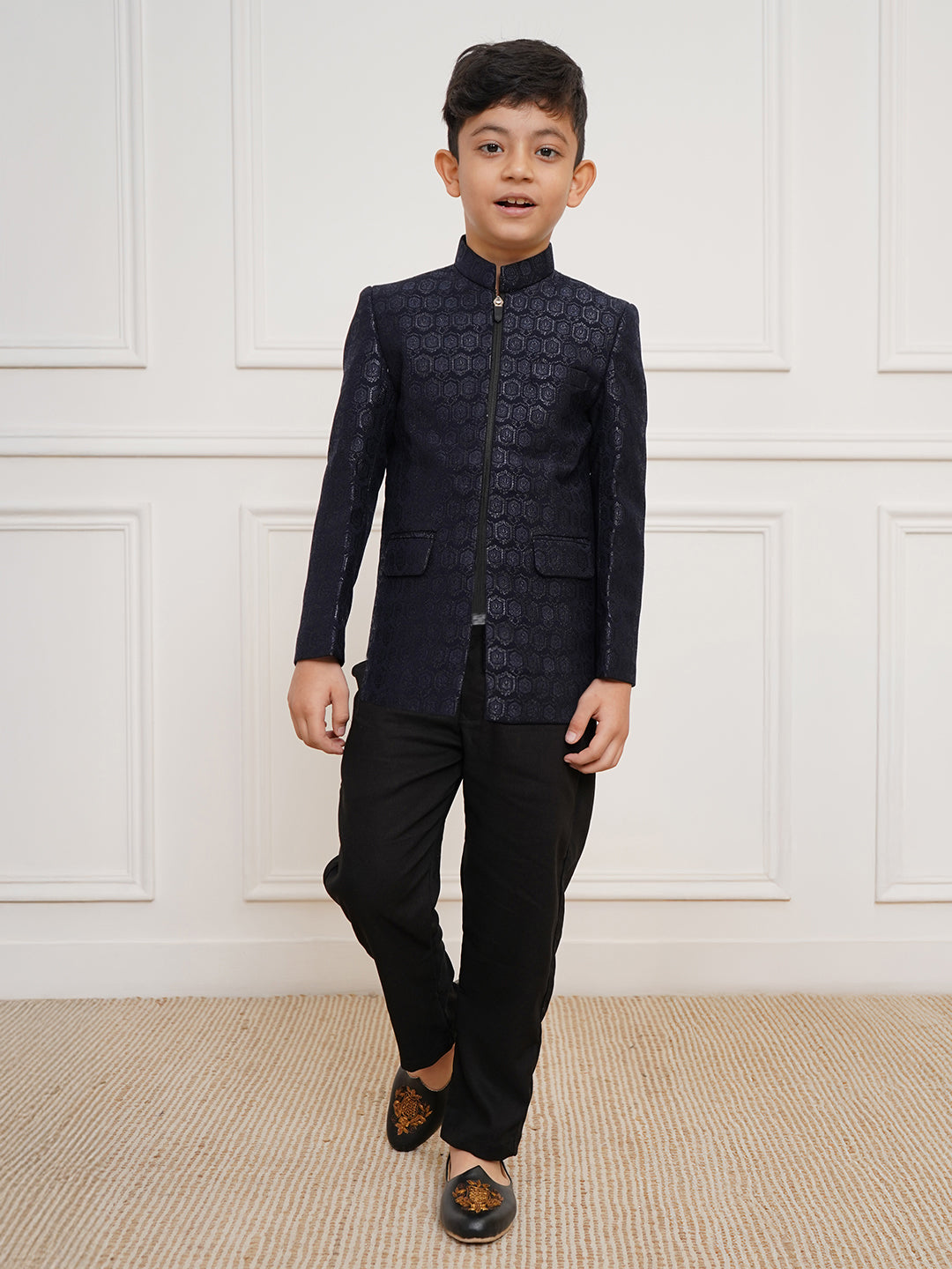 VASTRAMAY Boys' Navy Blue Jodhpuri set - qivii