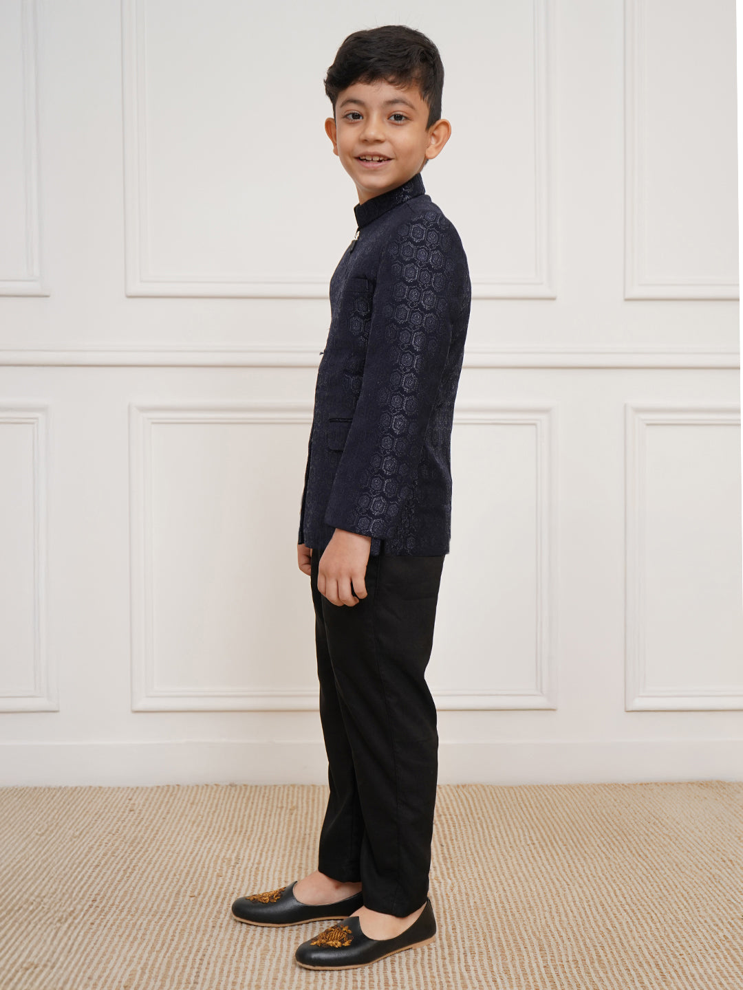 VASTRAMAY Boys' Navy Blue Jodhpuri set - qivii
