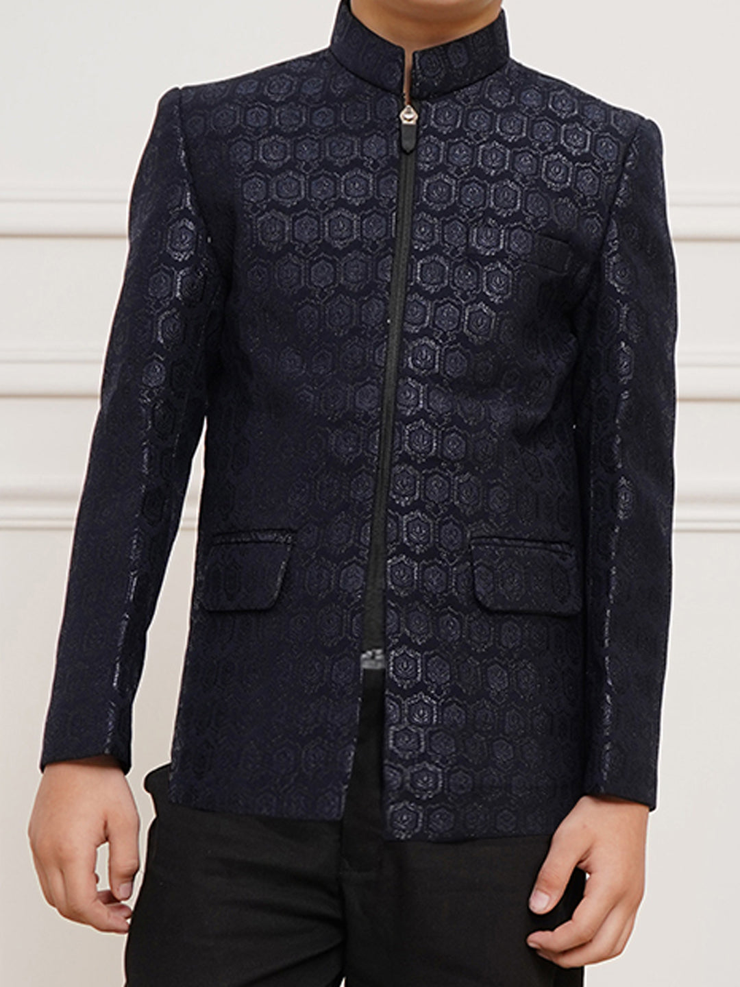 VASTRAMAY Boys' Navy Blue Jodhpuri set - qivii