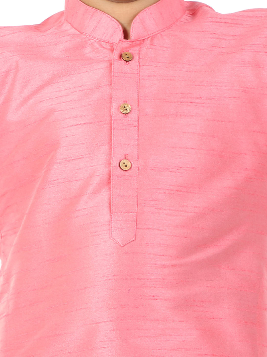 VASTRAMAY Boys Pink Silk Blend Kurta and Pyjama Set - qivii