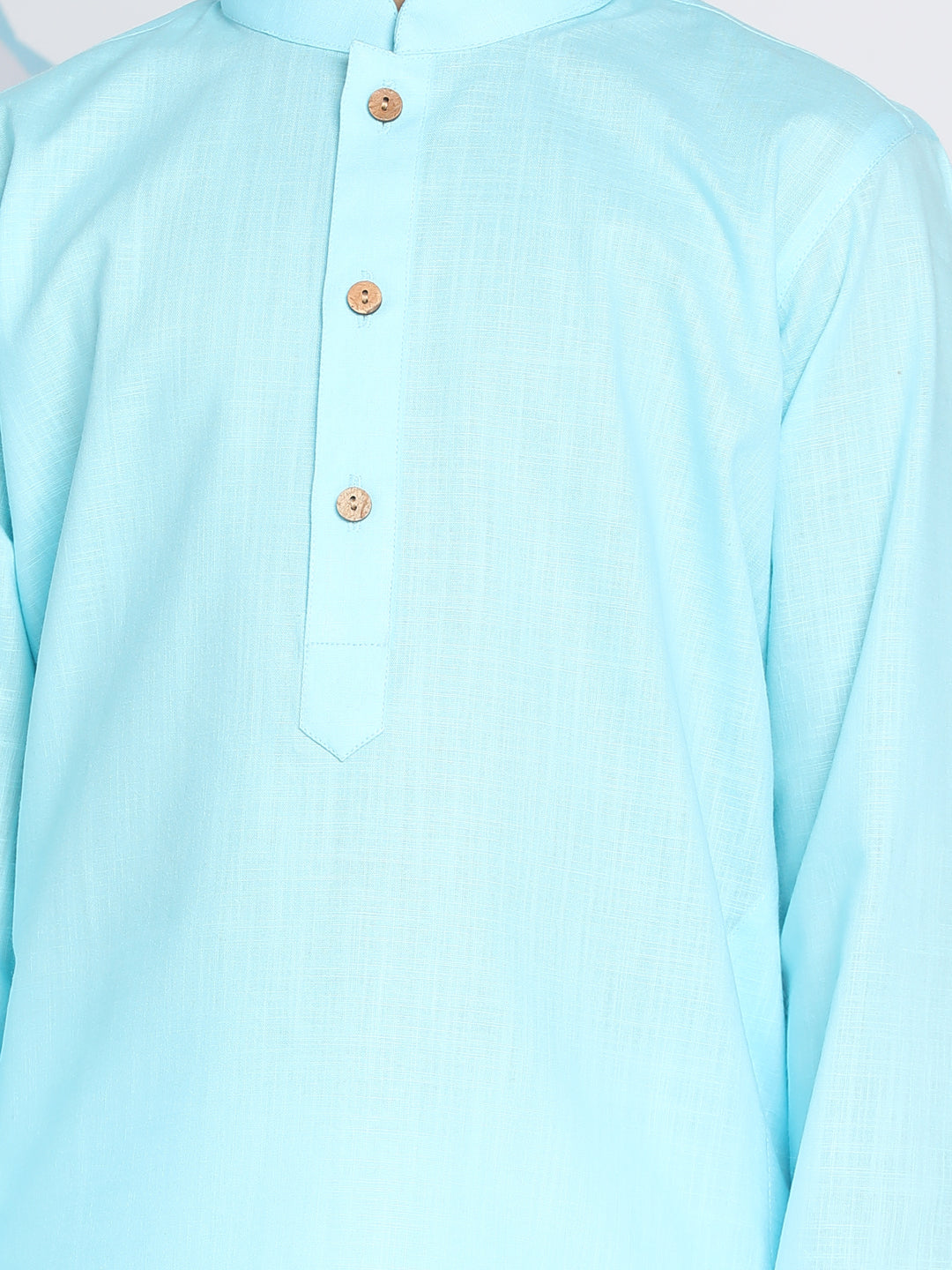 VASTRAMAY Boys Aqua Blue Kurta And Dhoti Set - qivii
