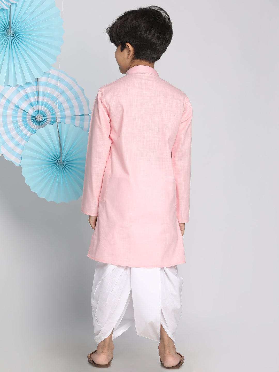 VASTRAMAY Boys Pink Kurta And Dhoti Set - qivii