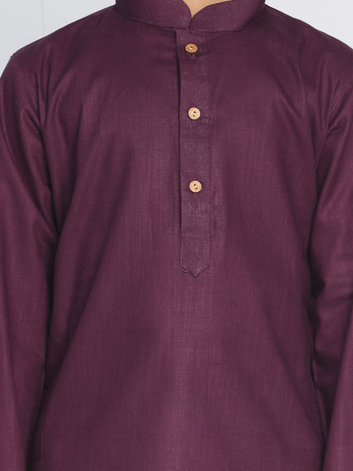 VASTRAMAY Boys Purple Kurta And Dhoti Set - qivii