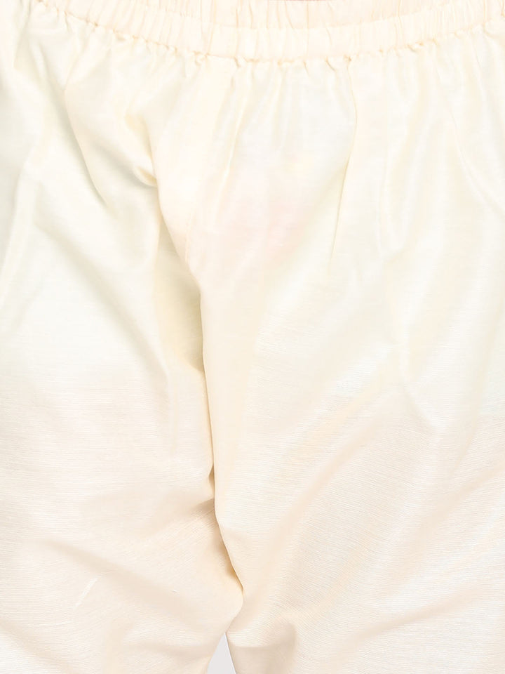 VASTRAMAY Boys' Pink And Cream Kurta Pyjama Set - qivii