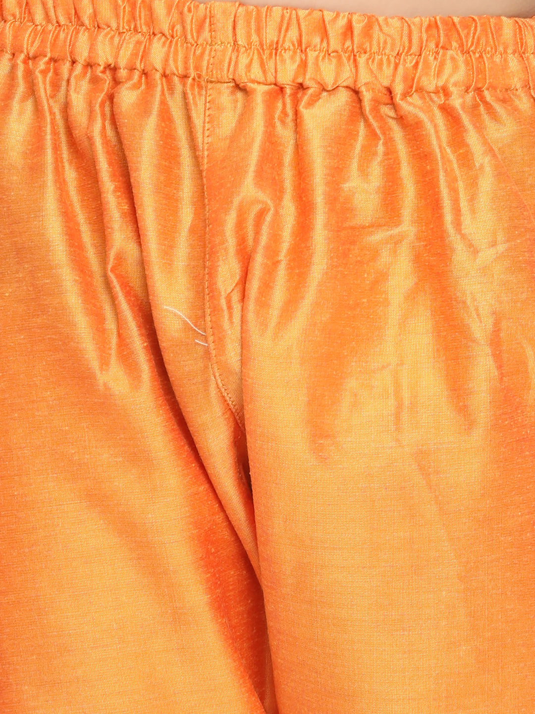 VASTRAMAY Boys Orange Ethnic Motifs Angrakha Kurta with Pyjamas - qivii