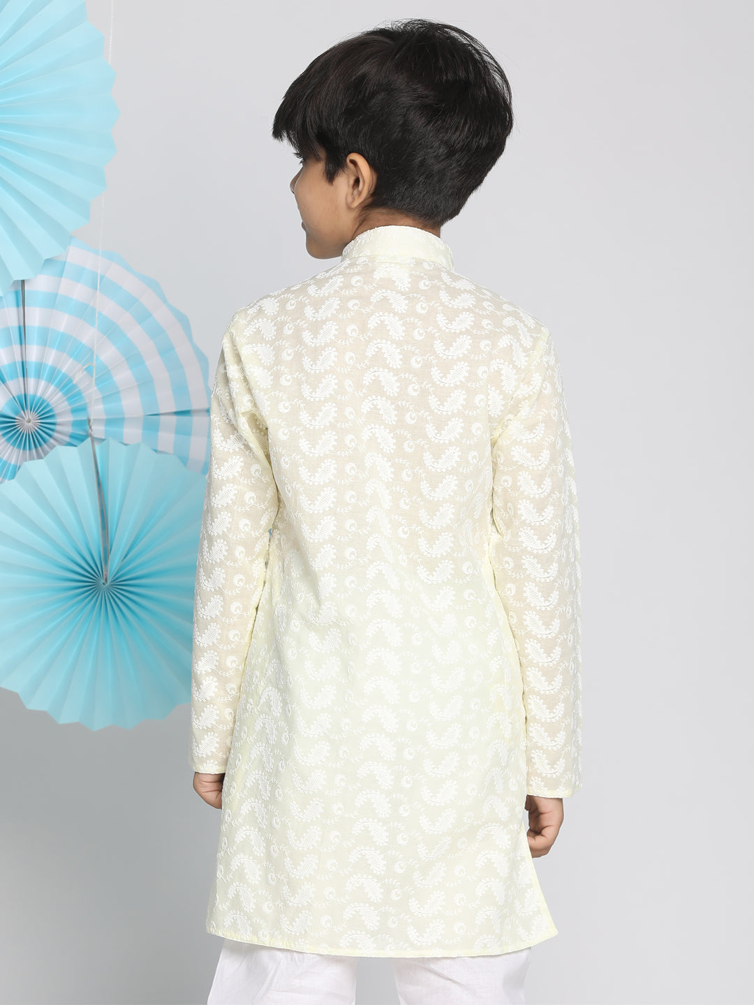 VASTRAMAY Boy's Yellow Pure Cotton  Kurta - qivii