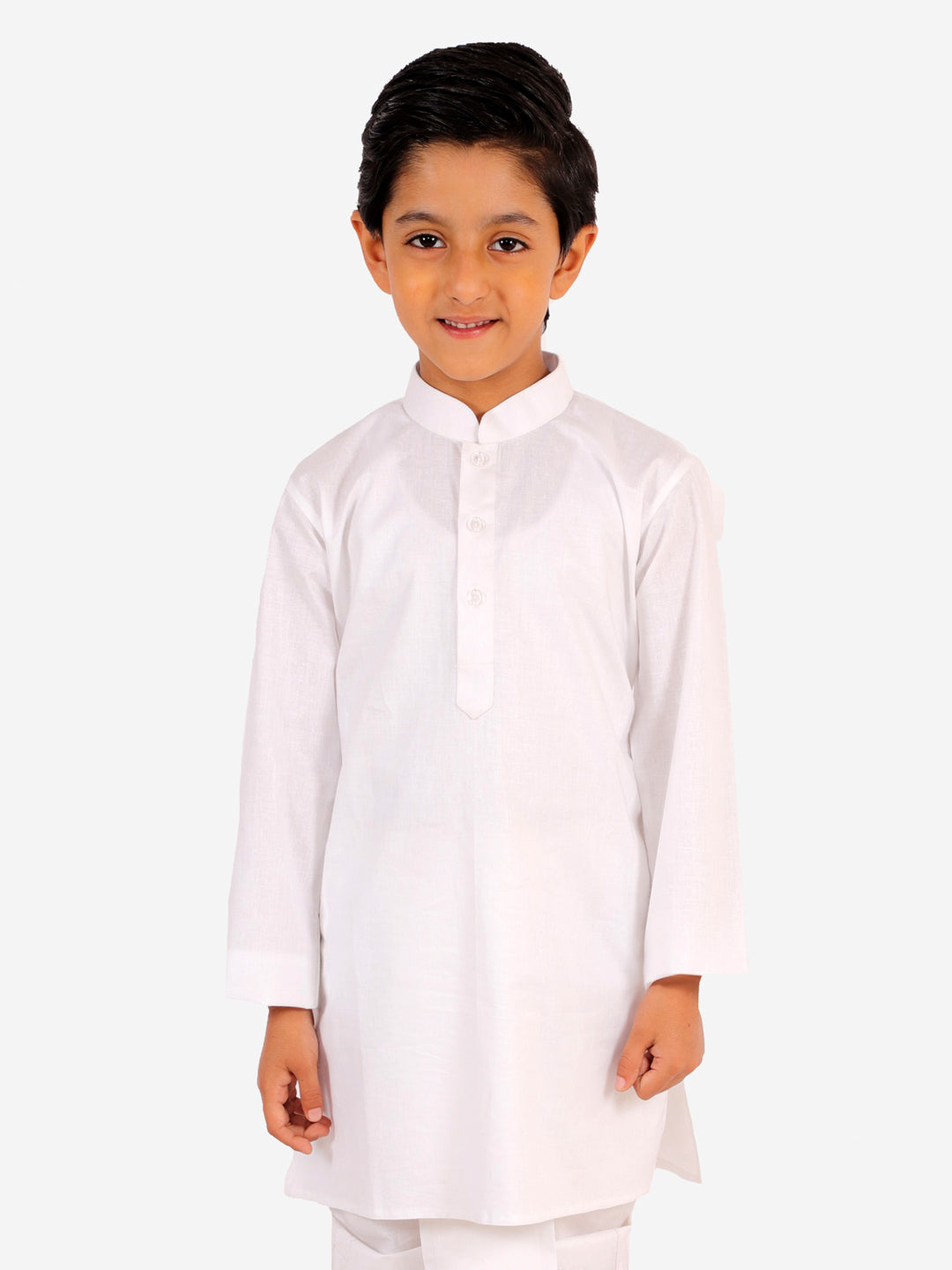 Vastramay Boy's Pure Cotton White Kurta - qivii