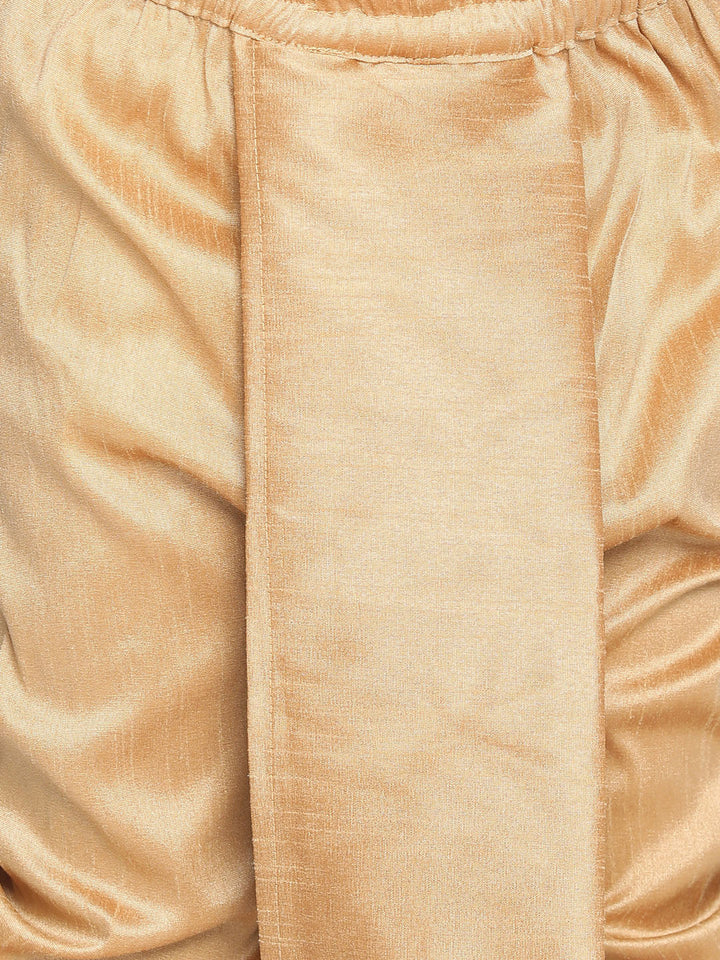 VASTRAMAY Boys' Maroon And Rose Gold Kurta and Dhoti Set - qivii