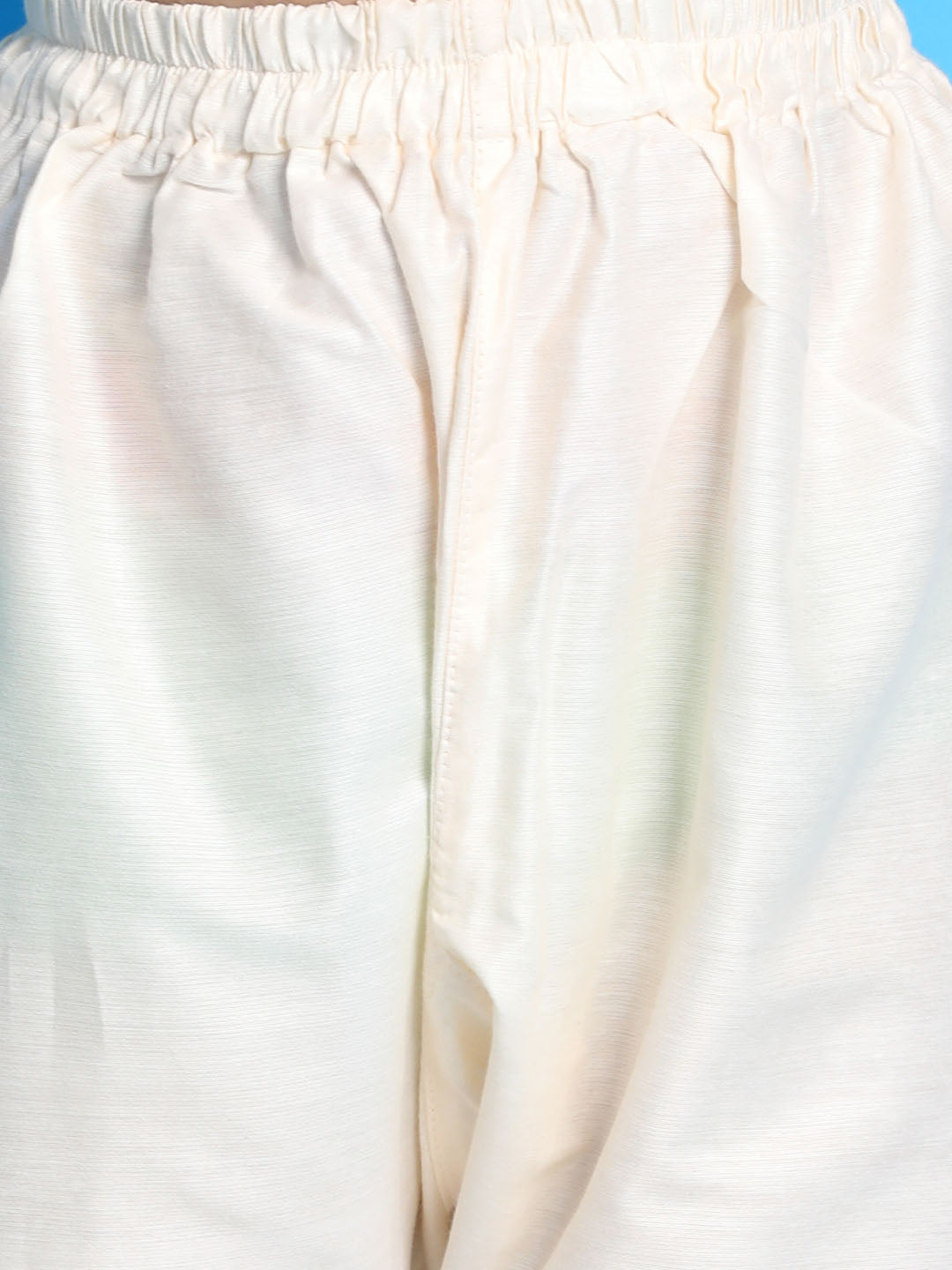 VASTRAMAY Boys' White Mirror Kurta Pyjama Set - qivii