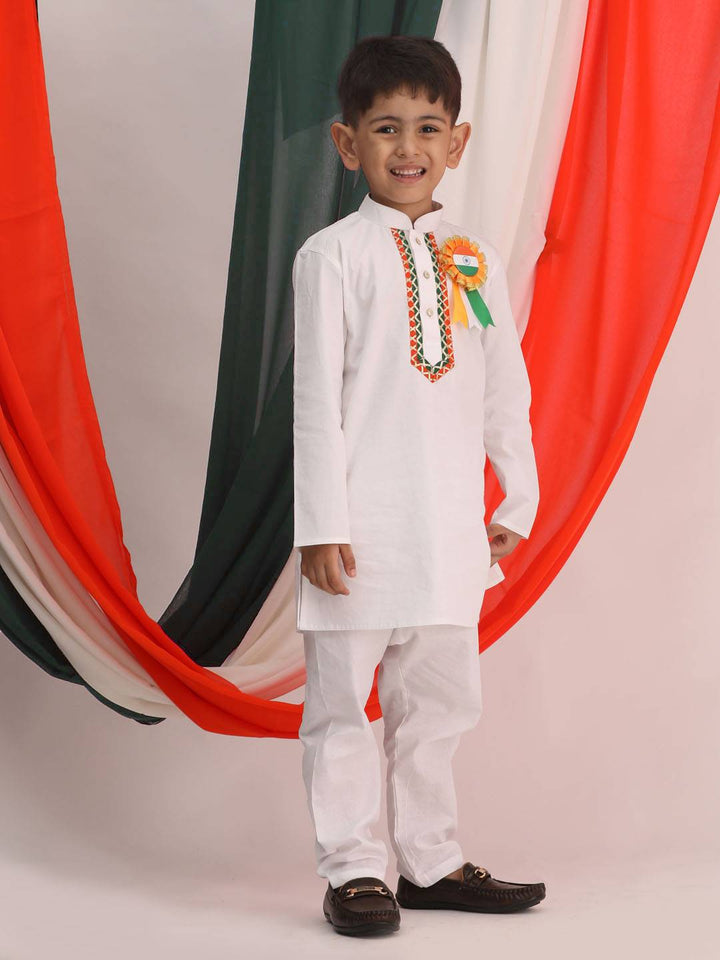 VASTRAMAY Boy's Republic Day Special Kurta Pyjama Set - qivii