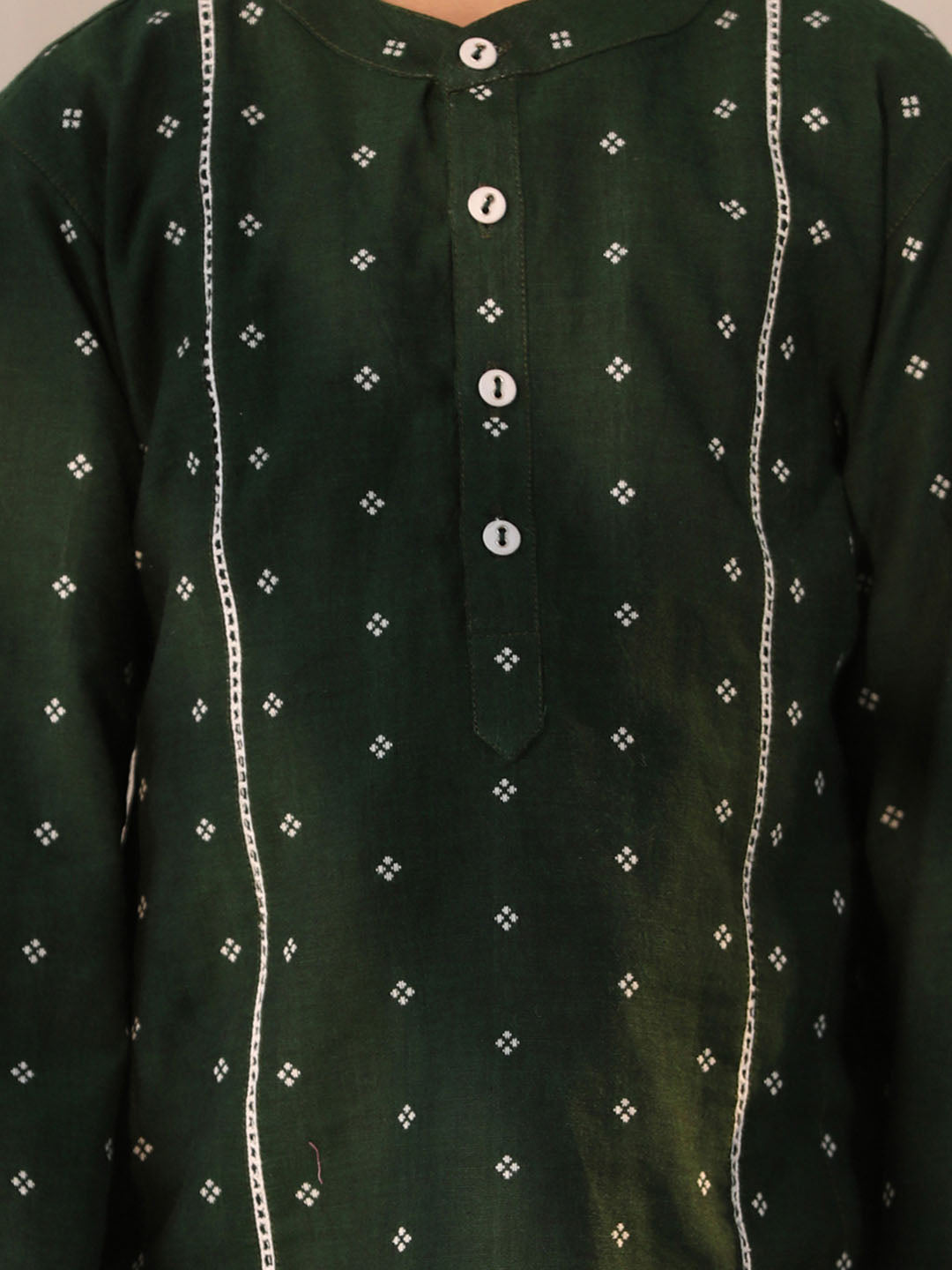 VASTRAMAY Boys' Bottle Green Kurta Pyjama Set - qivii