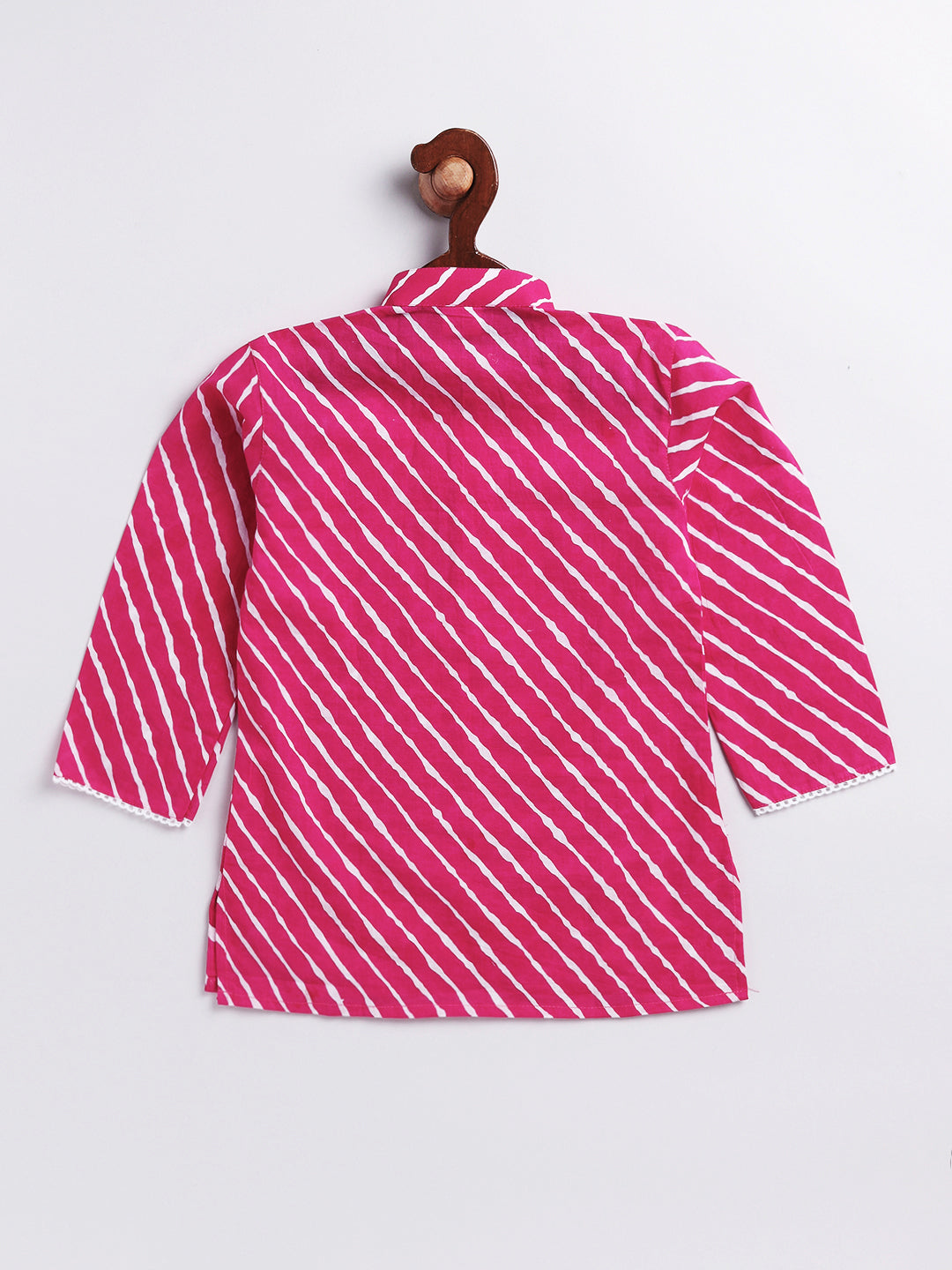 Vastramay Infant Boys' Pink And White Cotton Kurta and Pyjama Set - qivii