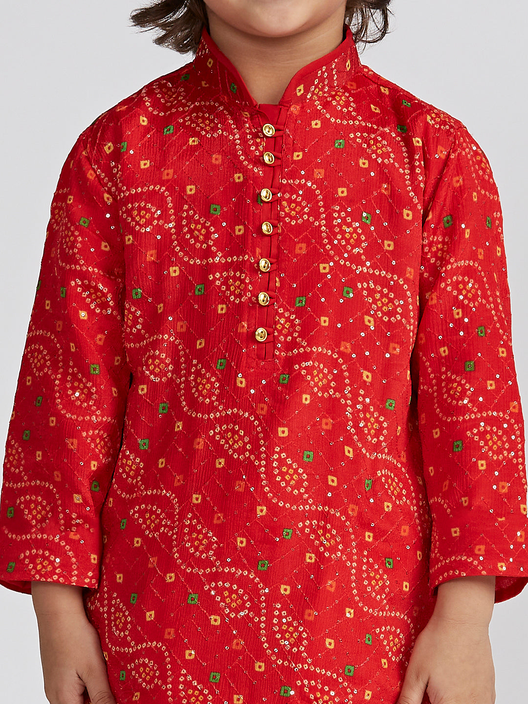 VASTRAMAY Boys' Red Kurta And Patiala Set - qivii