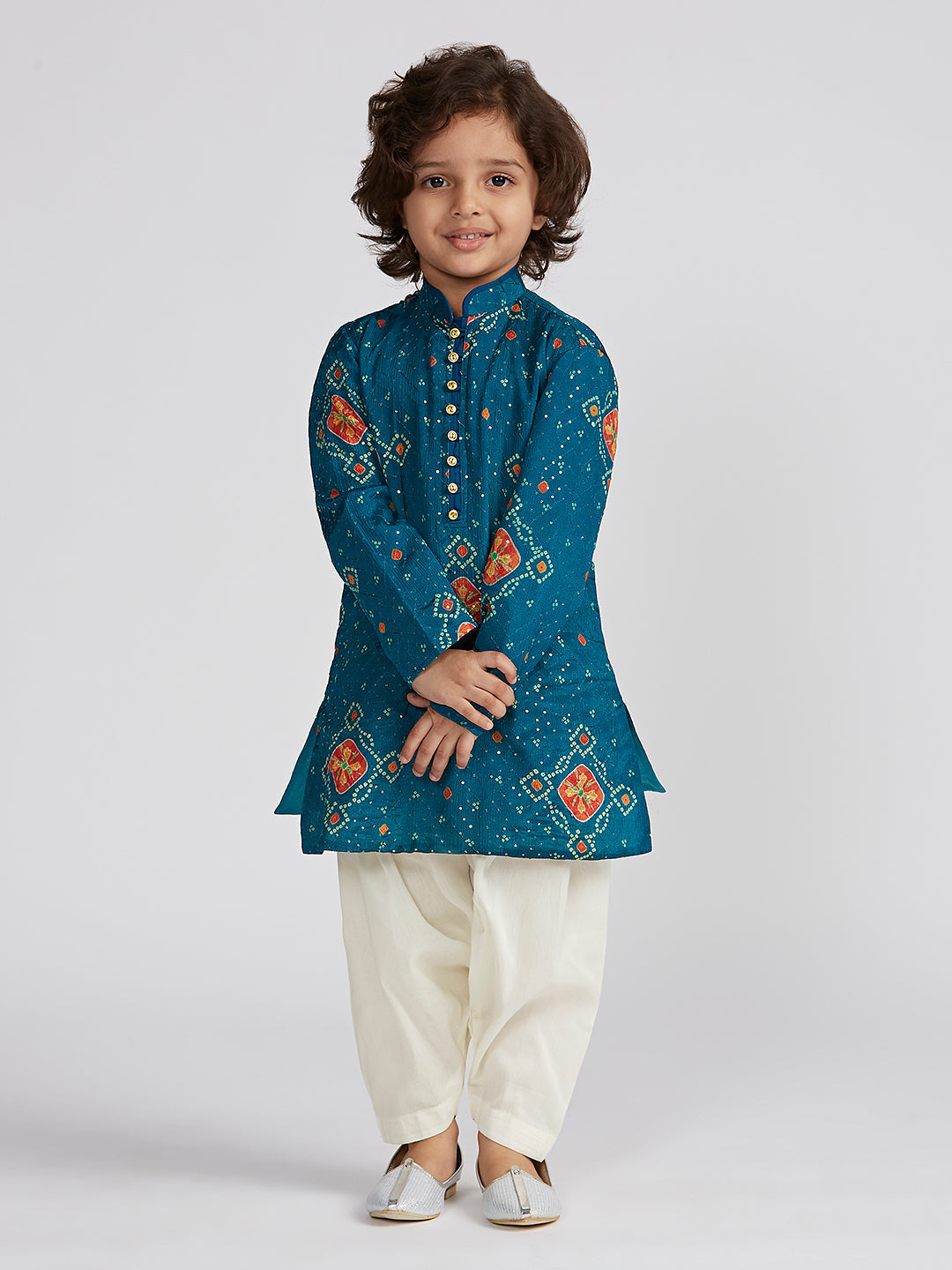 VASTRAMAY Boys' Blue Kurta And Patiala Set - qivii