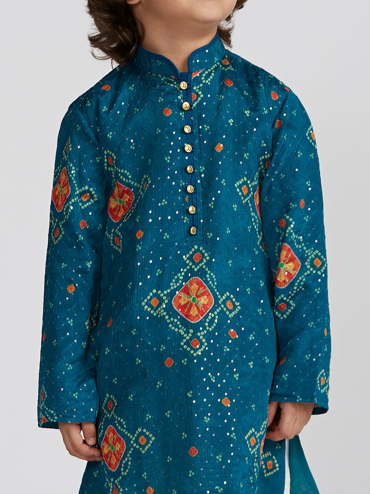 VASTRAMAY Boys' Blue Kurta And Patiala Set - qivii