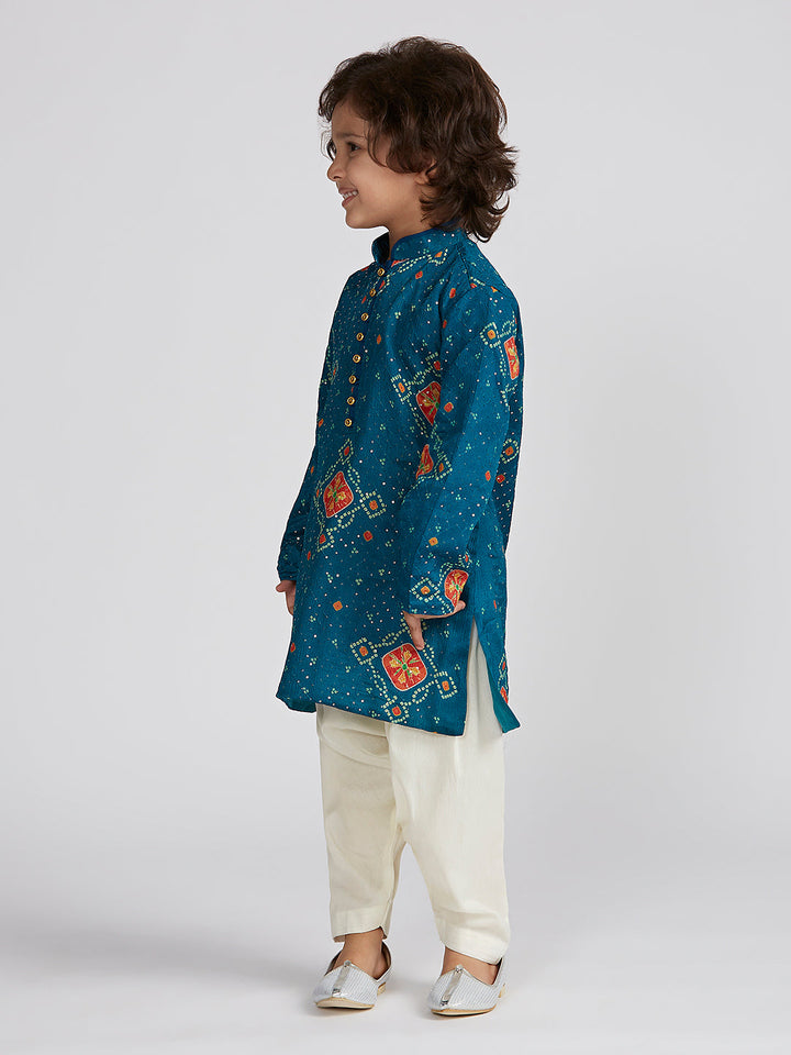 VASTRAMAY Boys' Blue Kurta And Patiala Set - qivii
