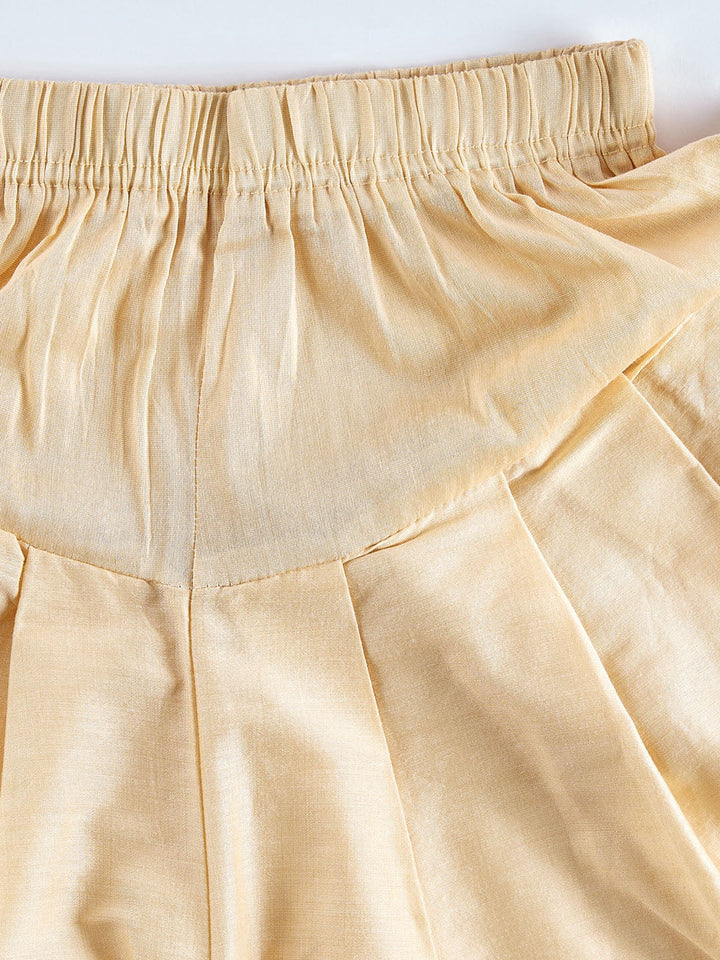 VASTRAMAY Boys' Red And Gold Kurta and Dhoti Set - qivii