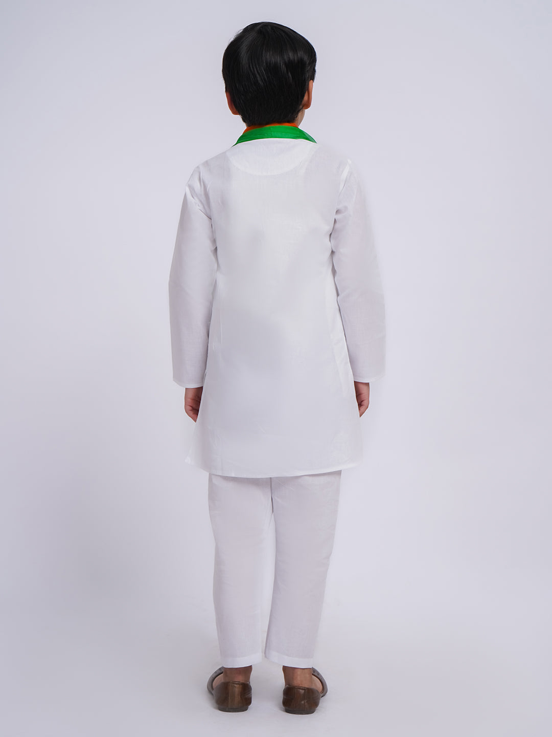 VASTRAMAY Boys' White Kurta And Pyjama And Dupatta Set - qivii