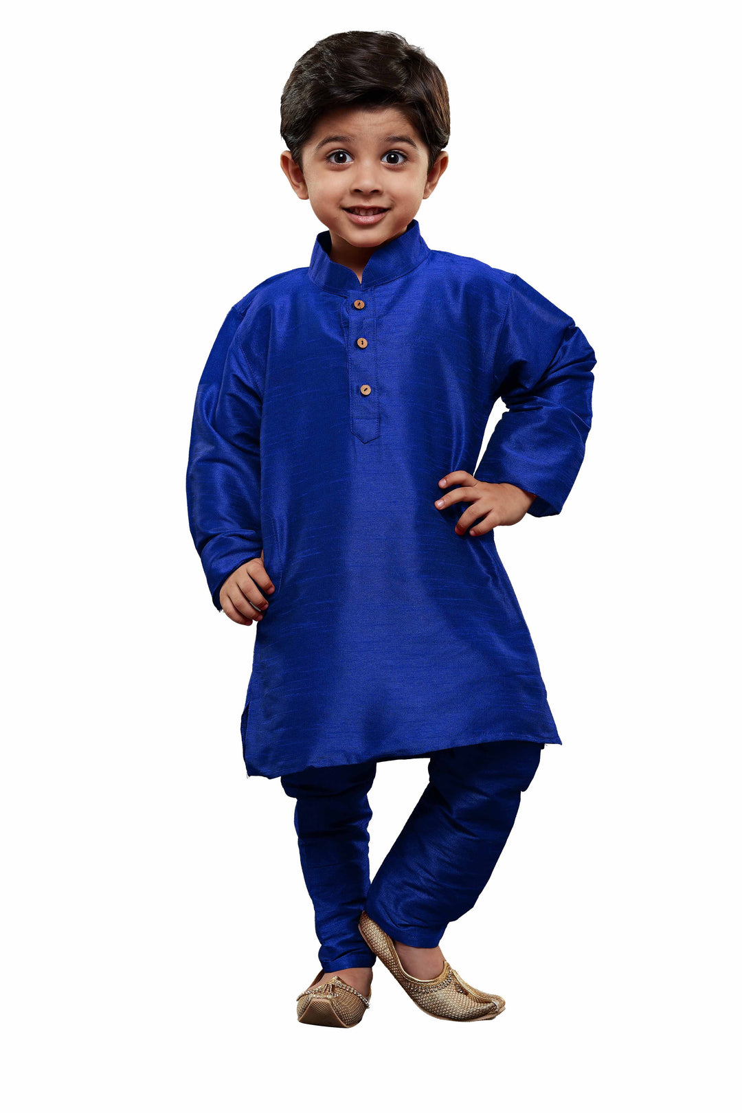 Vastramay Boys Blue Solid Kurta with Churidar - qivii