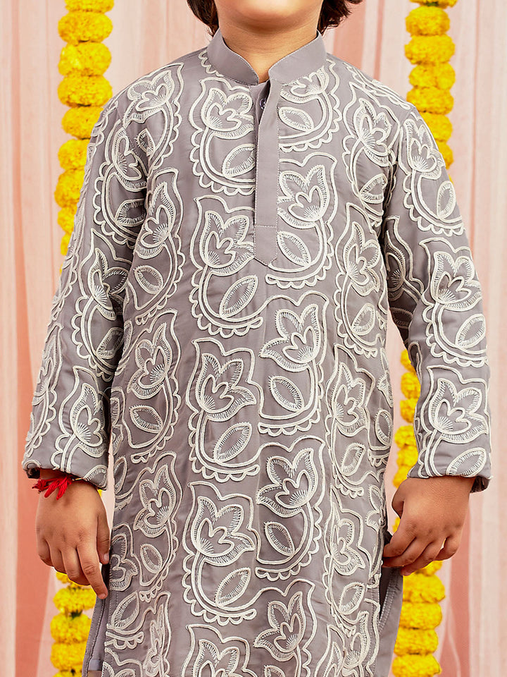 VASTRAMAY Boys Yellow Kurta And Pyjama Set - qivii