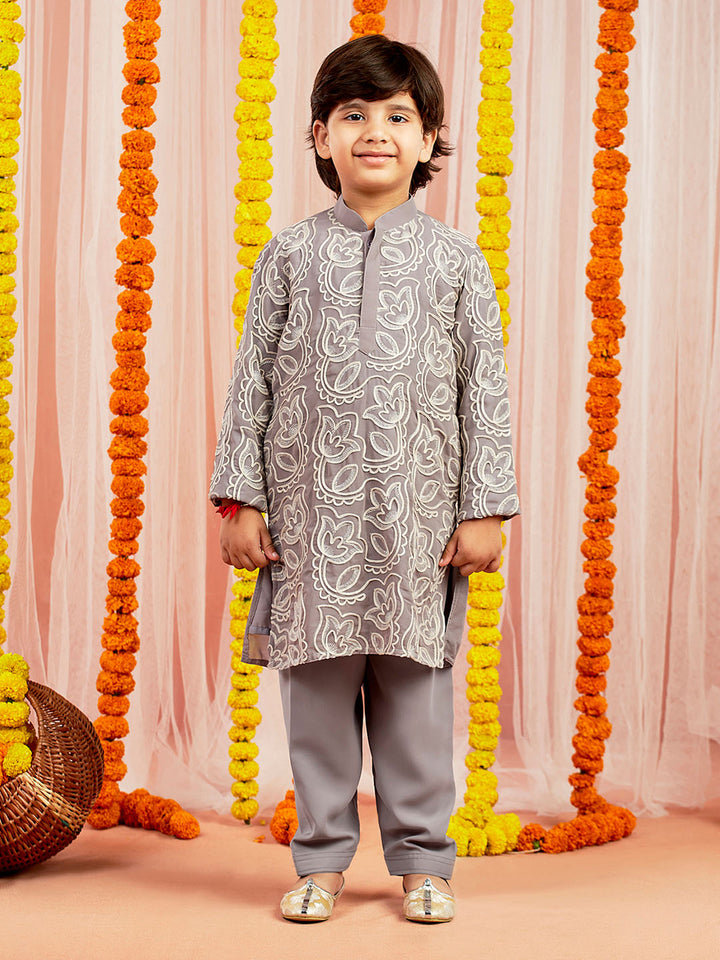 VASTRAMAY Boys Yellow Kurta And Pyjama Set - qivii