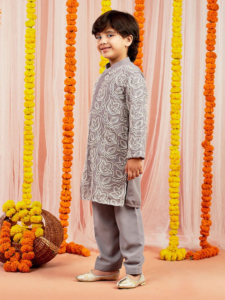 VASTRAMAY Boys Yellow Kurta And Pyjama Set - qivii