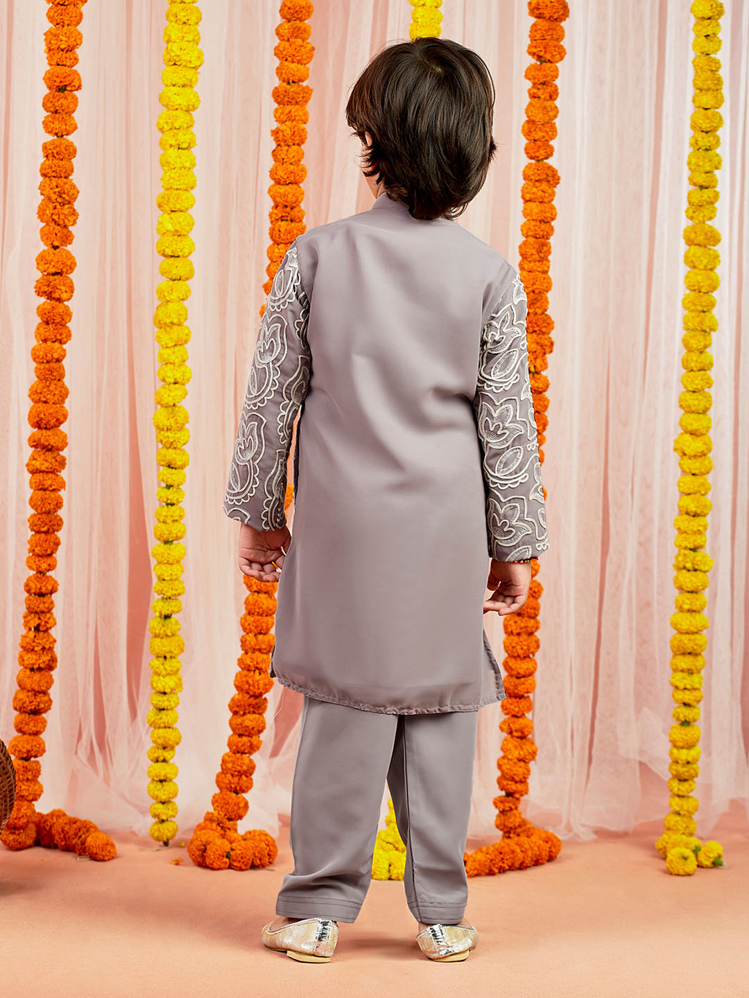 VASTRAMAY Boys Yellow Kurta And Pyjama Set - qivii