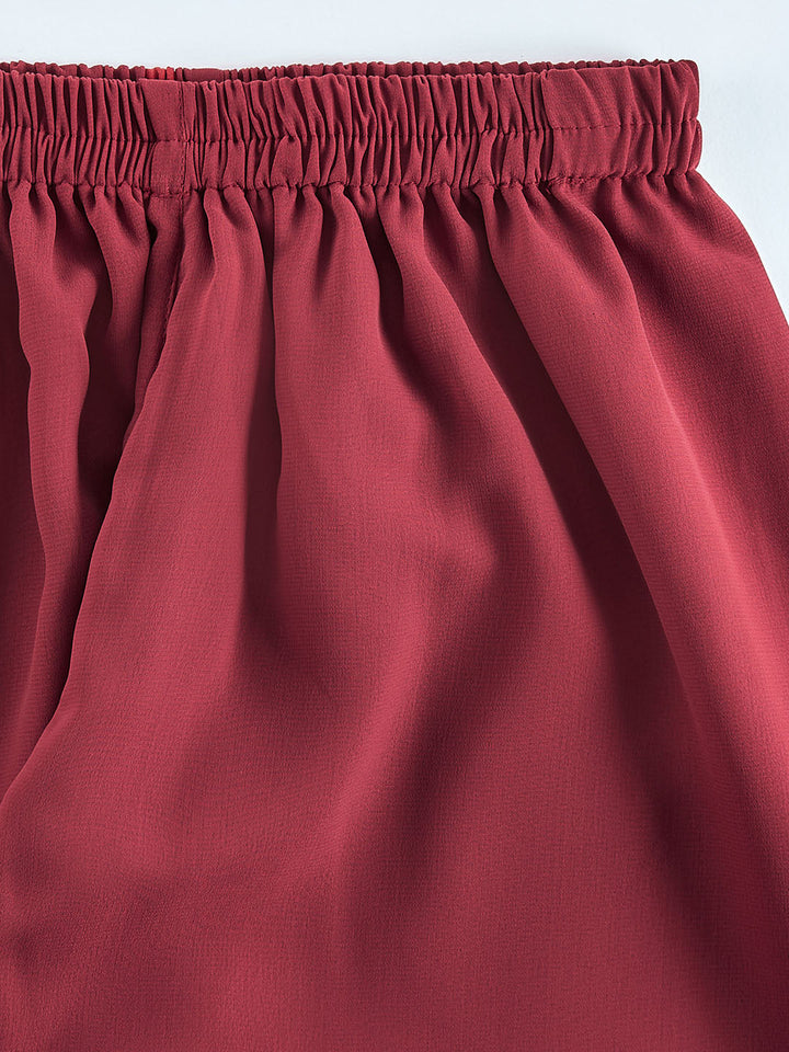 VASTRAMAY Boys' Maroon Kurta And Pyjama Set - qivii