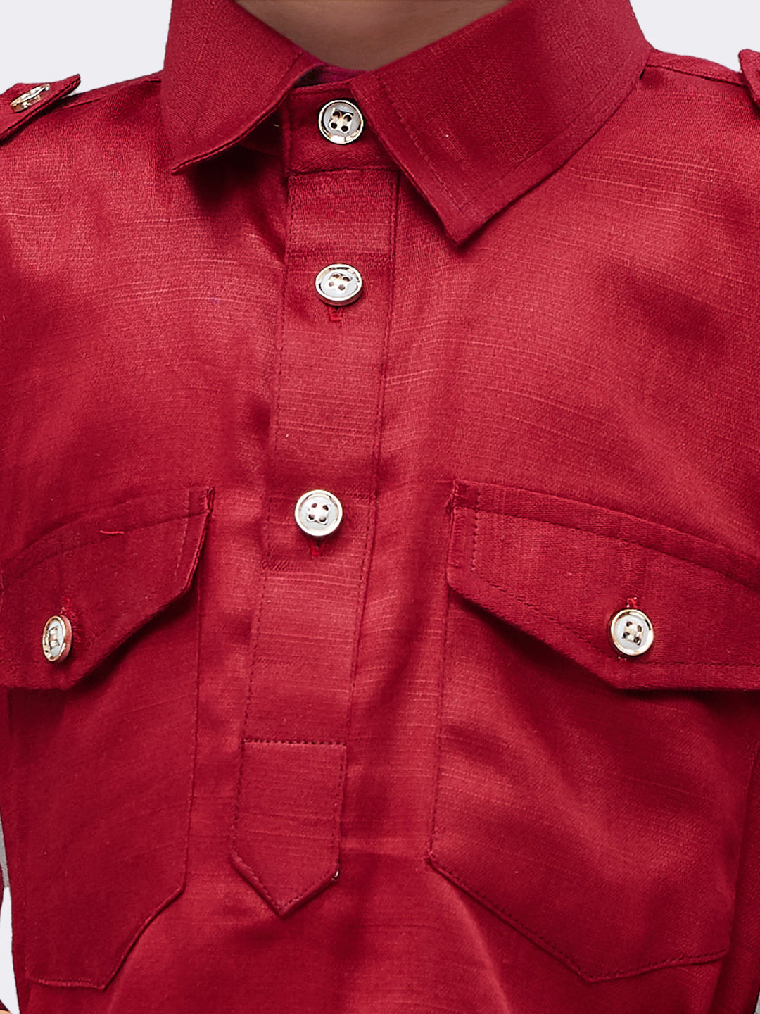 VASTRAMAY Boys' Maroon Cotton Pathani - qivii