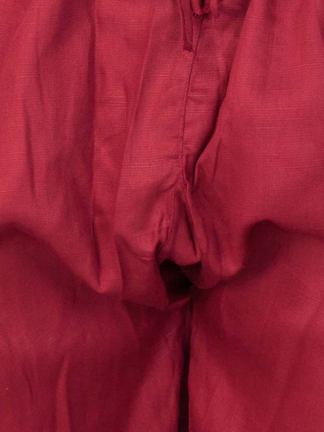 VASTRAMAY Boys' Maroon Cotton Pathani - qivii