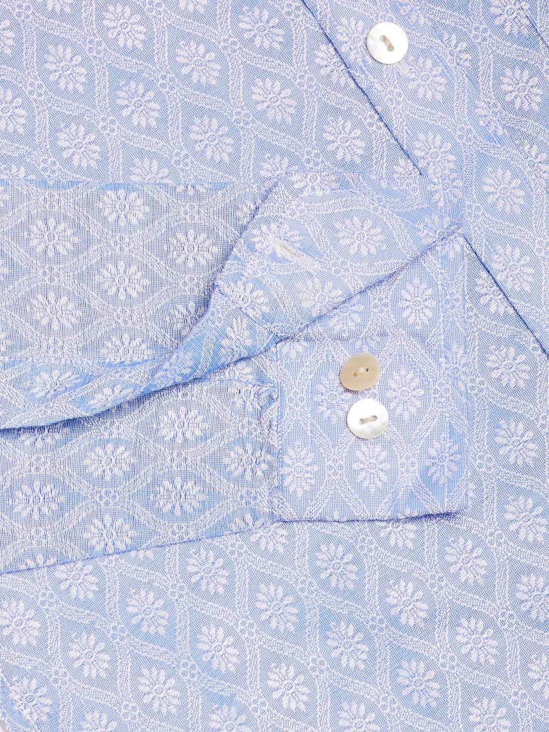 VASTRAMAY Boys' Lavender Jacquard Ethnic Shirt - qivii