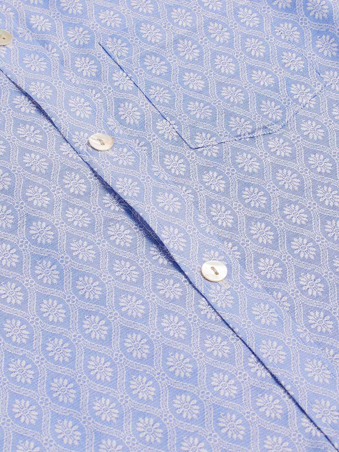 VASTRAMAY Boys' Lavender Jacquard Ethnic Shirt - qivii