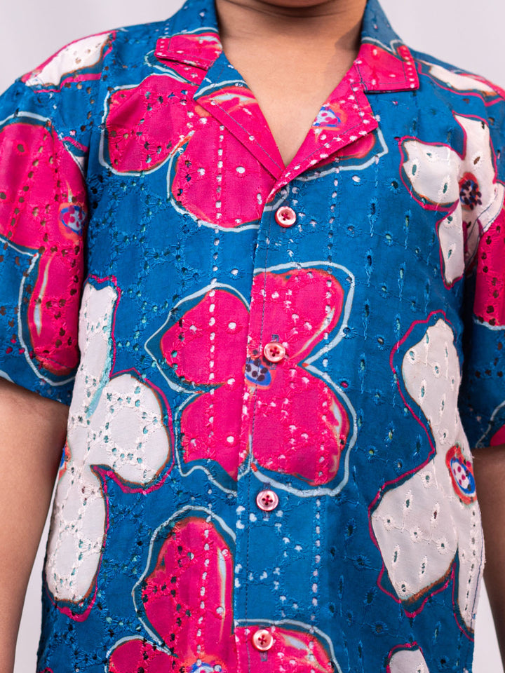 VASTRAMAY Boys' Blue Ethnic Shirt - qivii