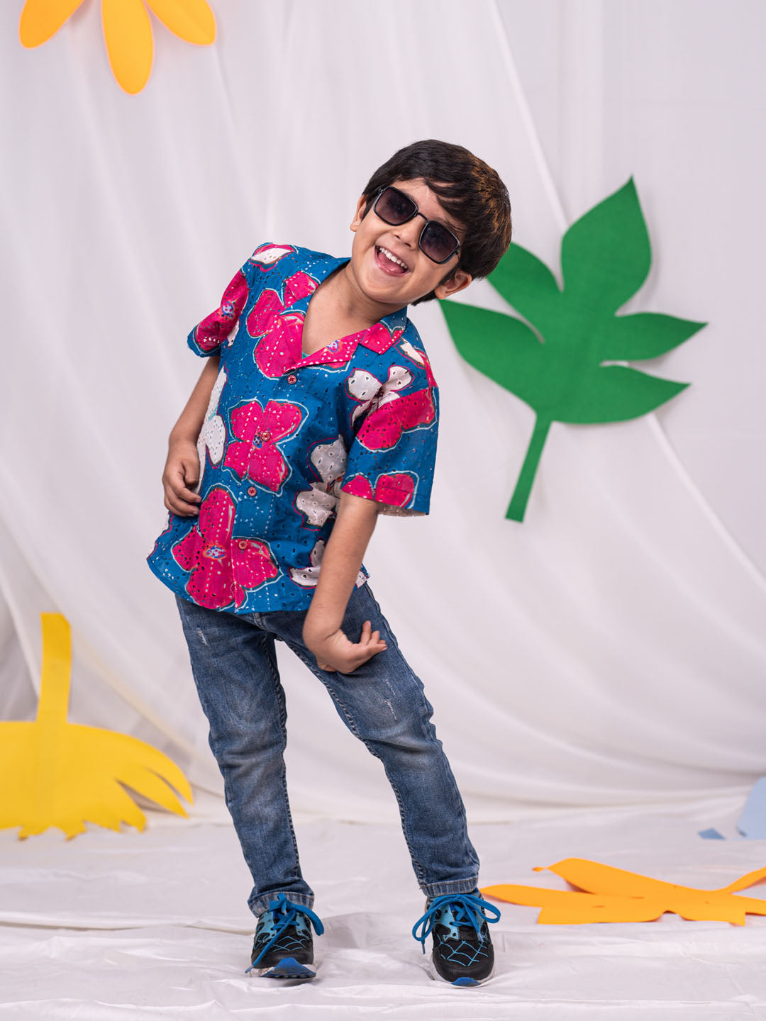 VASTRAMAY Boys' Blue Ethnic Shirt - qivii