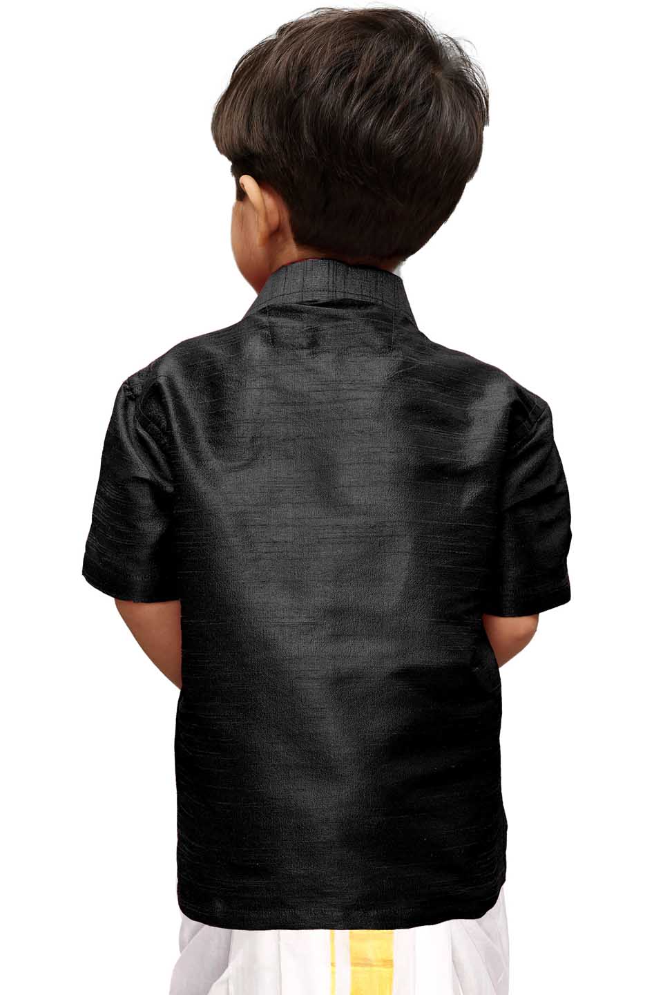 Vastramay Boys Black Opaque Ethnic Shirt - qivii