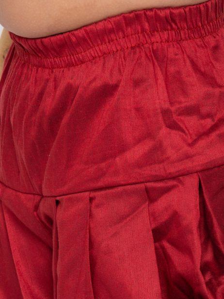 VASTRAMAY Boys' Gold Cotton Silk Kurta and Dhoti Pant Set - qivii