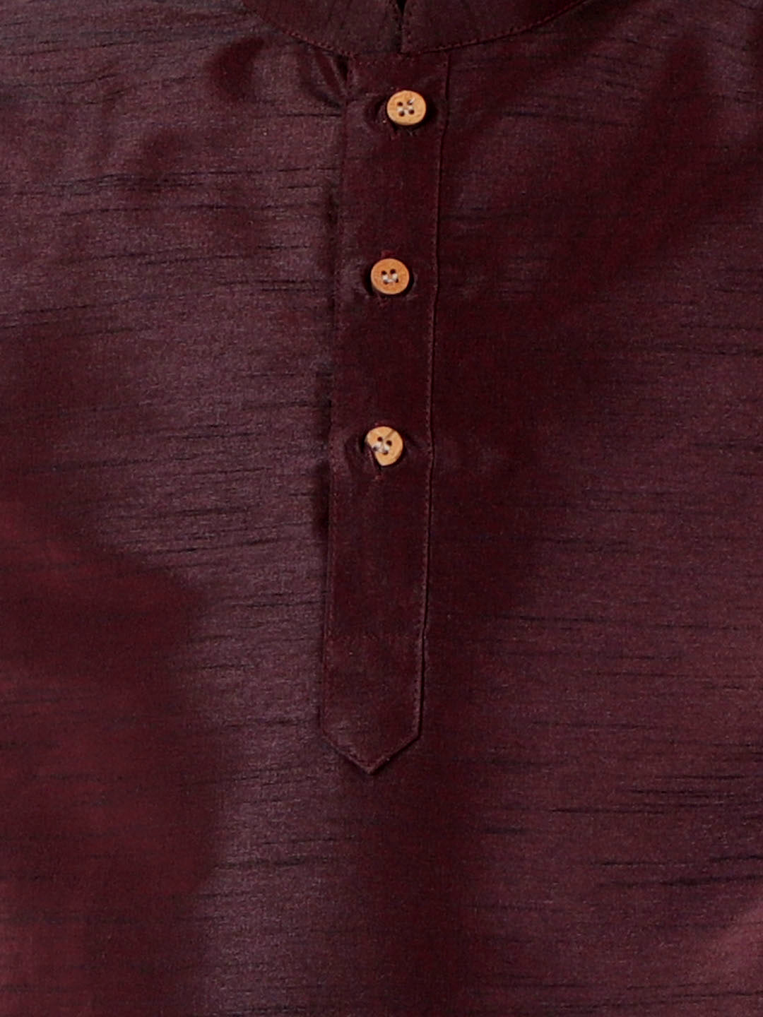 VASTRAMAY Boys' Wine Cotton Silk Blend Kurta and Dhoti Pant Set - qivii