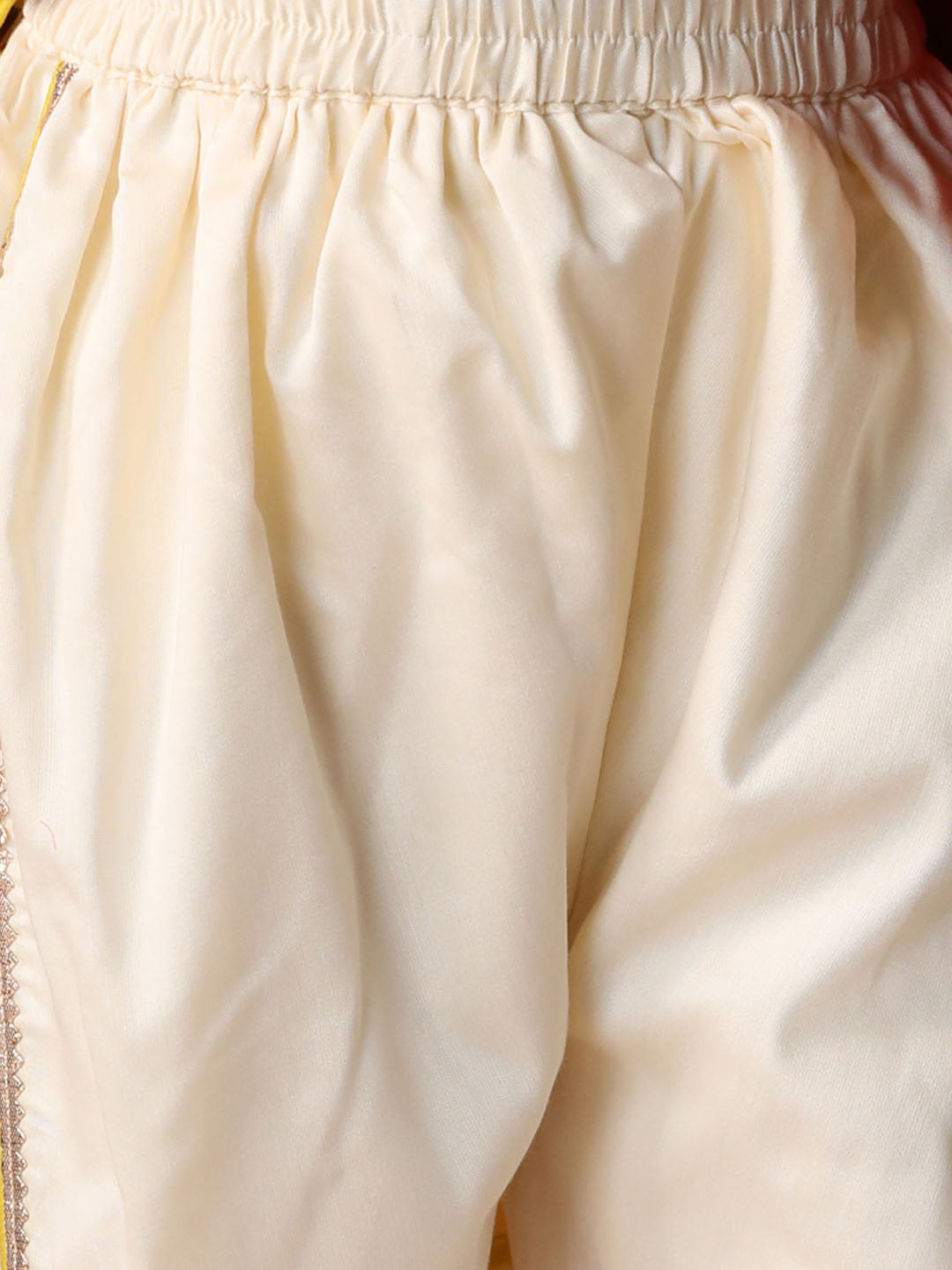 VASTRAMAY Girls' Red And Cream Dhoti Kurta Set - qivii